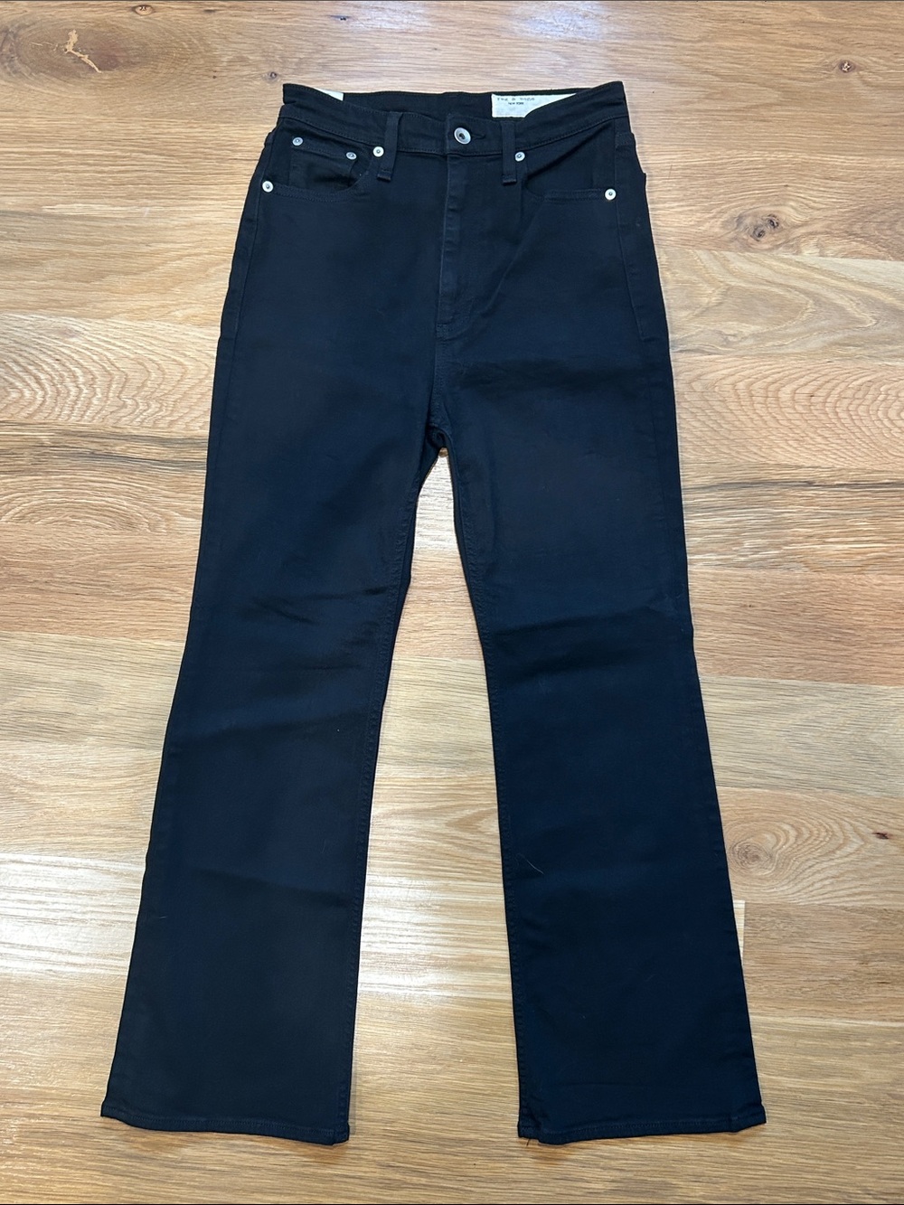 rag & bone Casey High Waist Ankle Flare Jeans Black